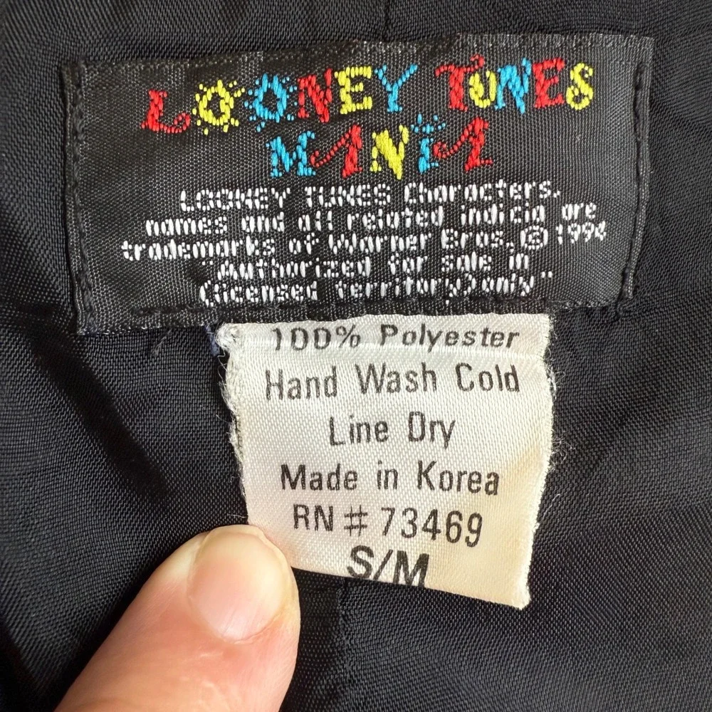 Vintage 1994 Looney Tunes Mania Character Print Vest Bugs Bunny Tweety S/M